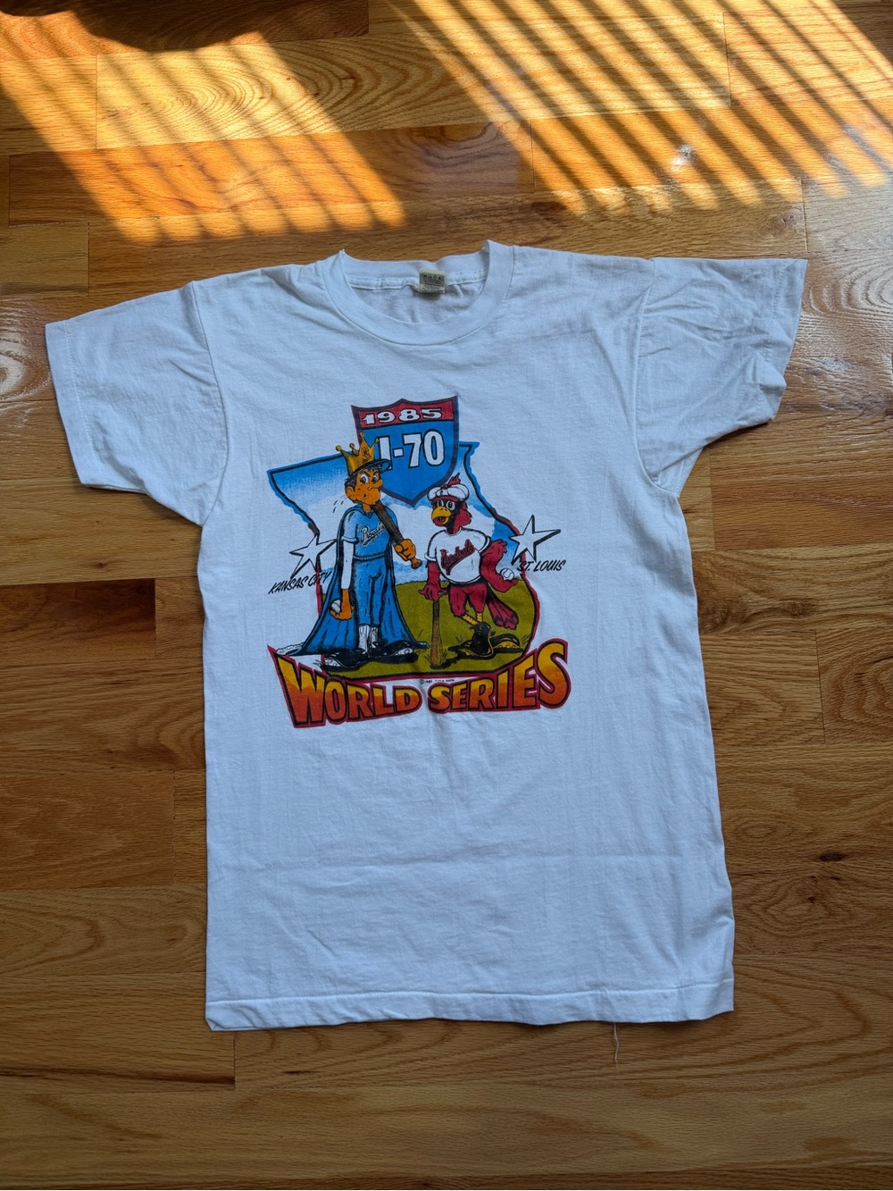 Vintage 1985 World Series Royals Cardinals T-Shirt Men’s Size L Screen Star Rare